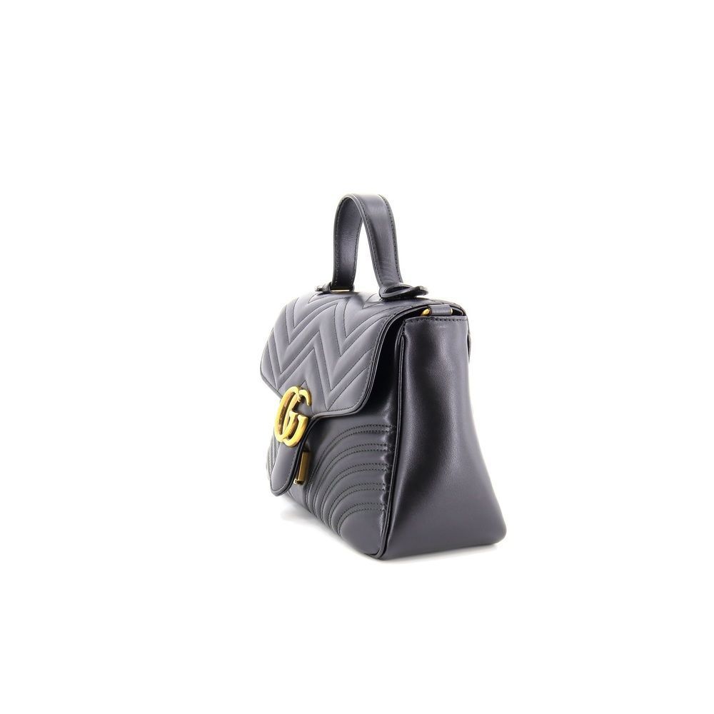 Gucci GG Marmont Small Top Handle Chain Shoulder Bag GG Black Gold Hardware - Picture 3 of 9